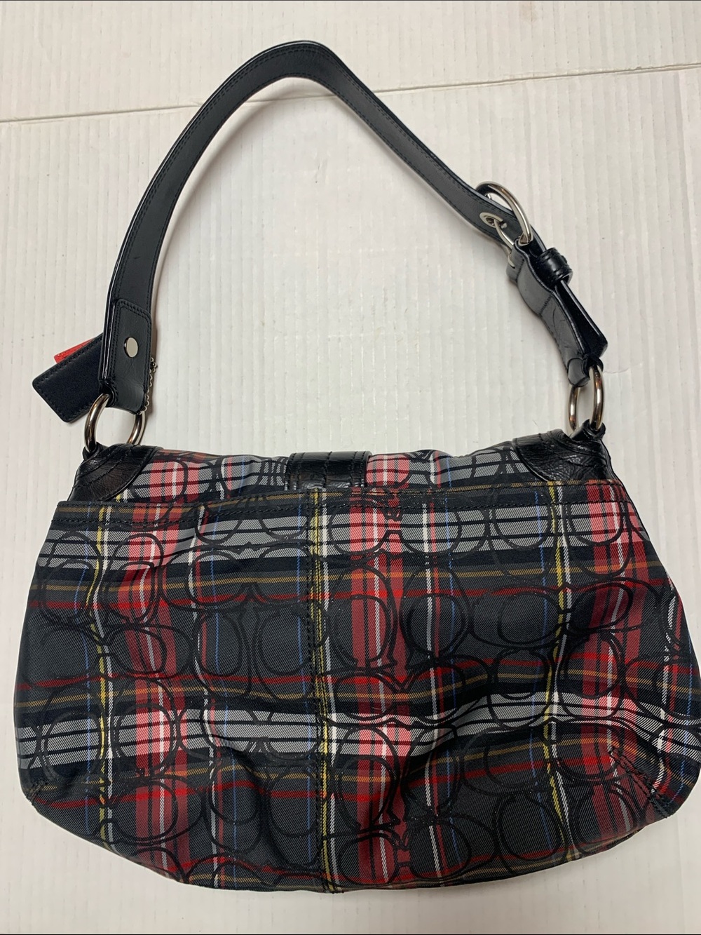 Coach Vintage Y2K Soho Flap Shoulder Bag Tartan Plaid F15485 - Picture 3 of 13
